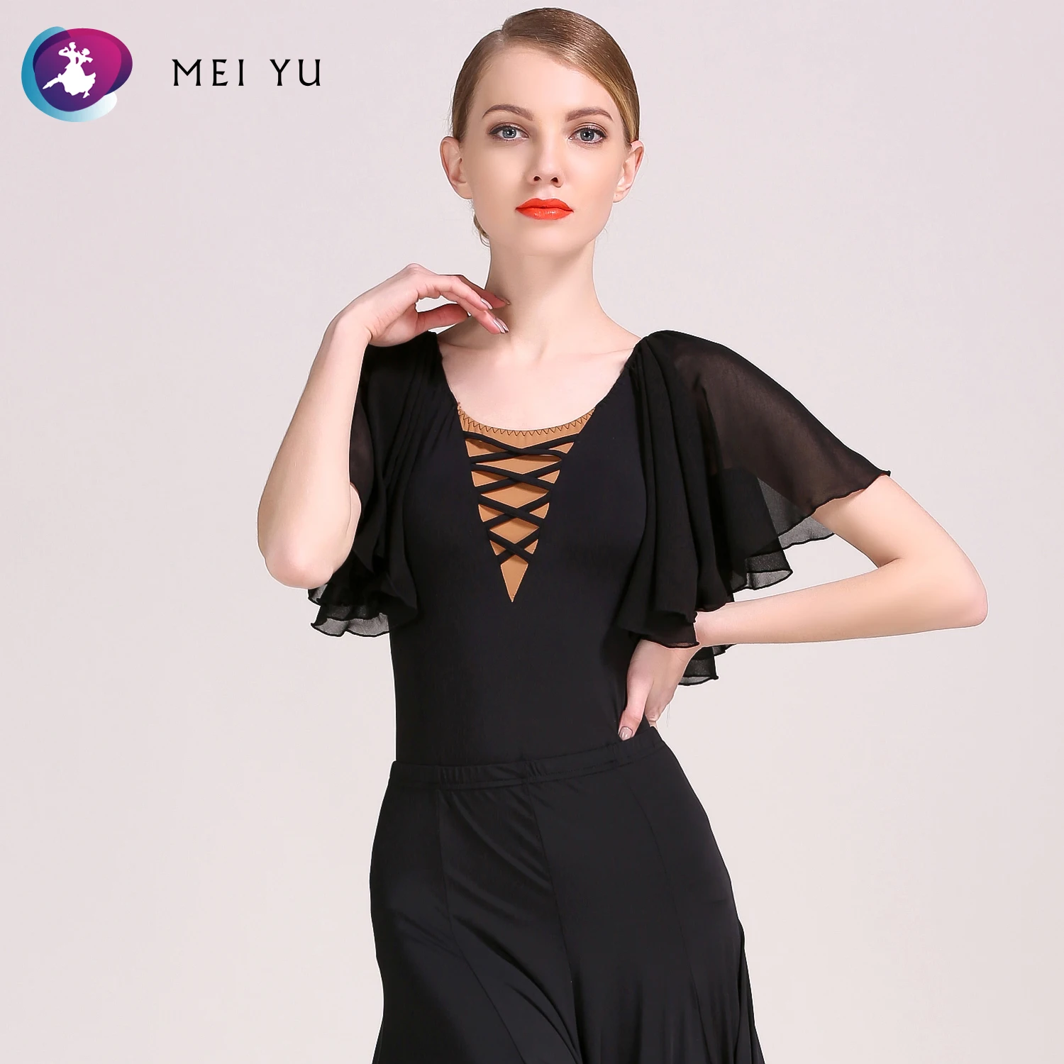 

MEI YU GB032 Adult Modern Dance Latin Dance V-neck Dress