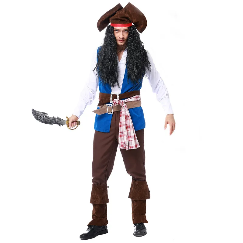 

Мужской костюм пирата Ahoy Matey, костюм пирата в открытом море, маскарадный костюм капитана бэкканера для взрослых, маскарадный костюм Джека Во...