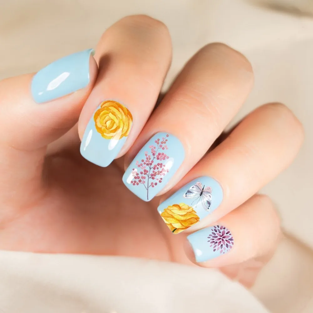 BEAUTYBIGBANG 2 листа DIY тату наклейка для водяного переноса изображения на ноготь