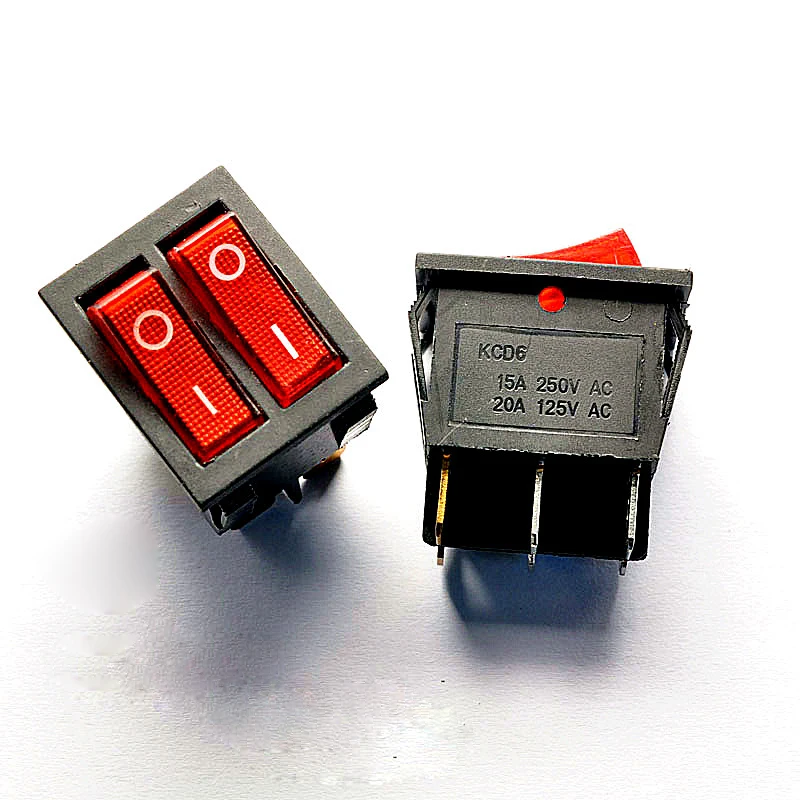 Двойная 6-футовая лампа, красная, фотолампа, KCD2, 15A/250V 20A/125V Двойная 6-футовая лампа, красная, фотолампа, KCD2, 15A/250V 20A/125V