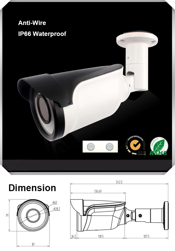 Jivision H.265 4mp WI-FI 2592*1520 P Пуля IP Камера Беспроводной Водонепроницаемый HD Открытый