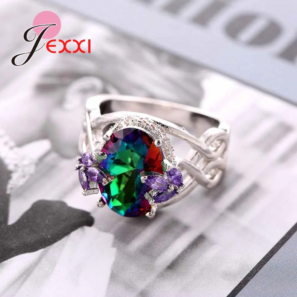 Fantasy Wedding Rings for Women 925 Sterling Silver Ring with Crystal Stones High Quality Fashion Anillos Jewelry | Украшения и