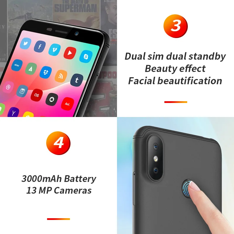 HOMTOM C1 1 ГБ ОЗУ 16 Гб ПЗУ четырехъядерный мобильный телефон 5 дюймов 18:9 полный
