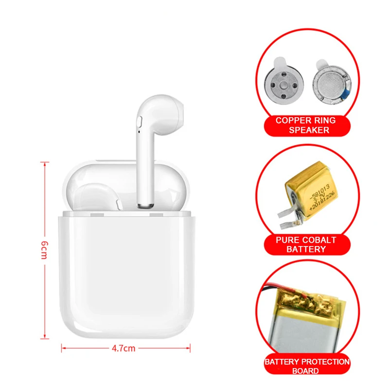 I9-CJ-02 i9 tws Wireless Bluetooth Earphone headset Stereo Earbud Sport Earphones With Charging Box For Iphone Smart Phone Headphone - Цвет: I9-CJ-02