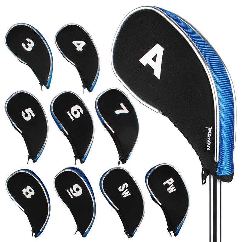 Клюшка клюшка с молнией 10 шт./компл. MT/YB03 черная/белая|iron head cover|golf iron covershead cover |