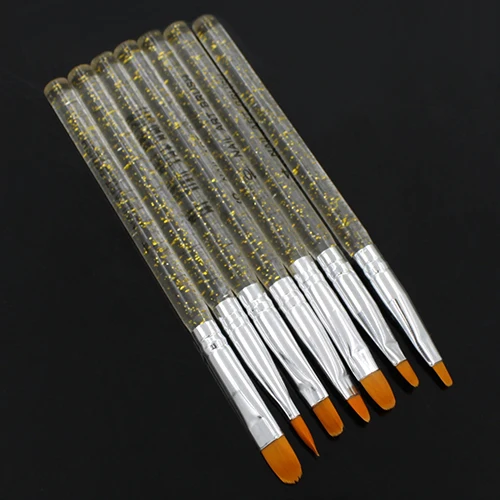 Новый золотого серебряного цвета 7 шт. кисти для УФ геля ручка Нейл арт рисования