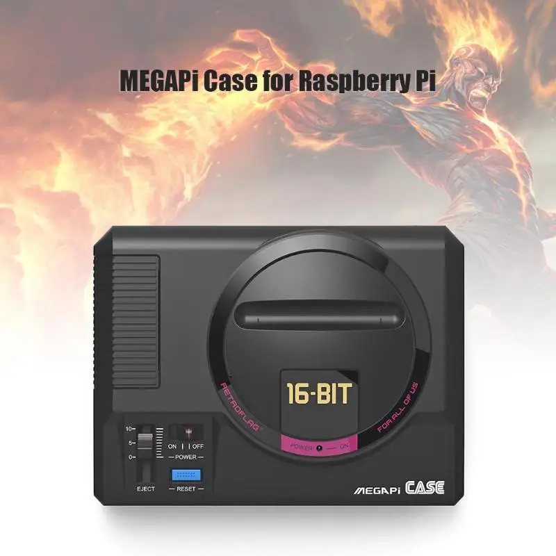 Чехол ALLOYSEED Retroflag MEGAPi с функциональной кнопкой выключения питания для Raspberry Pi 3 B +
