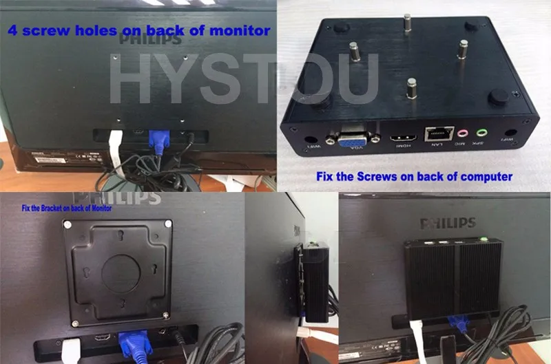 Металлический Мини ПК Vesa кронштейн C1037 i3 Minipc крепление висячая задняя часть