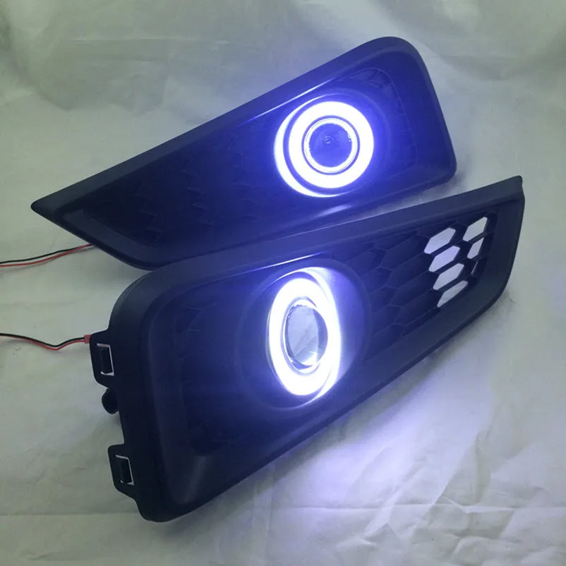 EeMrke для Honda City GM6 / race Ballade COB Angel Eyes DRL Противотуманные фары Дневные ходовые огни с
