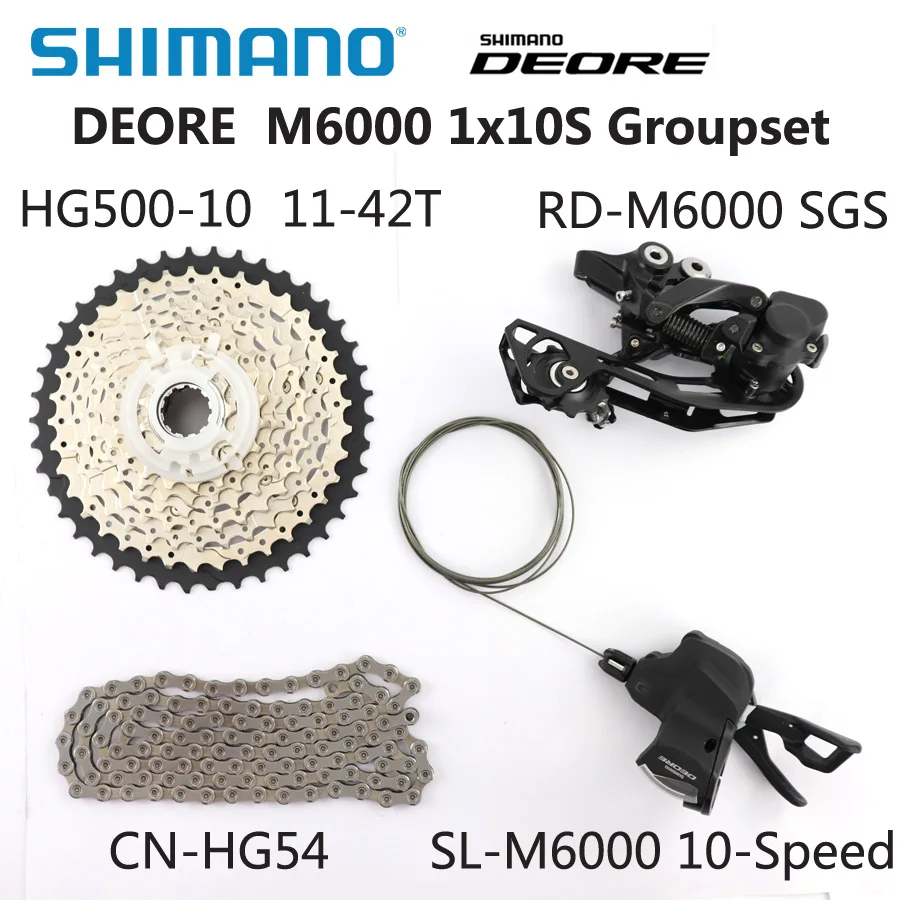 SHIMANO DEORE M6000 Groupset MTB Горный набор велосипедных компонентов 1x10 Speed HG500 11 42 T Задний