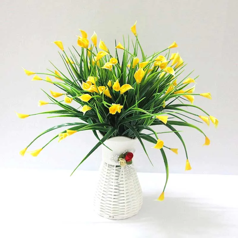 Искусственное растение Calla Lily цветы зеленая пластиковая трава искусственное