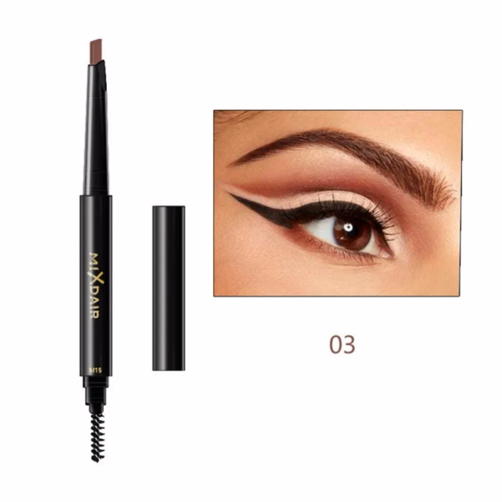 

1pc Three-Dimensional Double-Headed Eyebrow Pen Waterproof Smudge-Proof Easy To Color Rotating Eyebrow Pencil