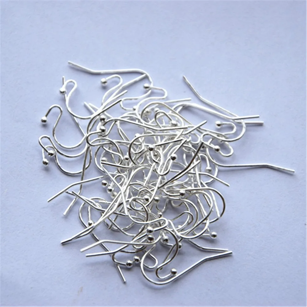 Лидер продаж оптовая продажа 50 шт. серебряная серьга-крючок из стерлингового