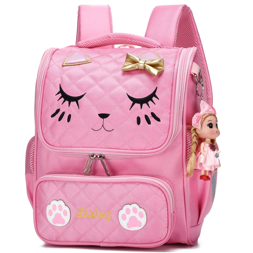 Стильные рюкзаки для девочек школьный рюкзак принцессы с милым котом детского