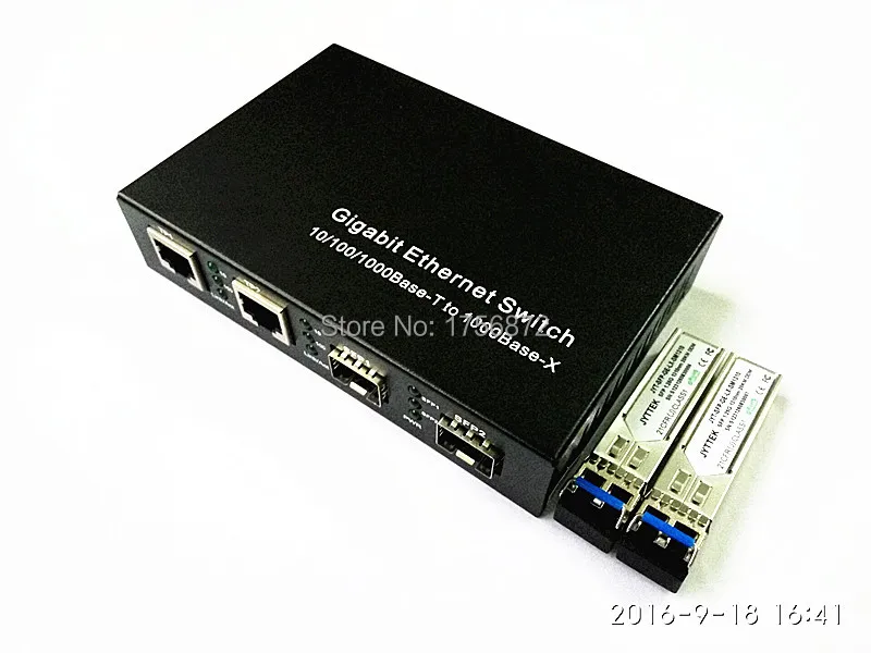 Ethernet коммутатор 2F2E гигабитный 1 шт. 10/100/1000 Base-T до 1000 Base-X 2 волоконных порта 2x1000m RJ45