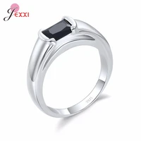 top quality ring single one cubic zircon stones pink and black color selections 925 sterling silver band ring for women