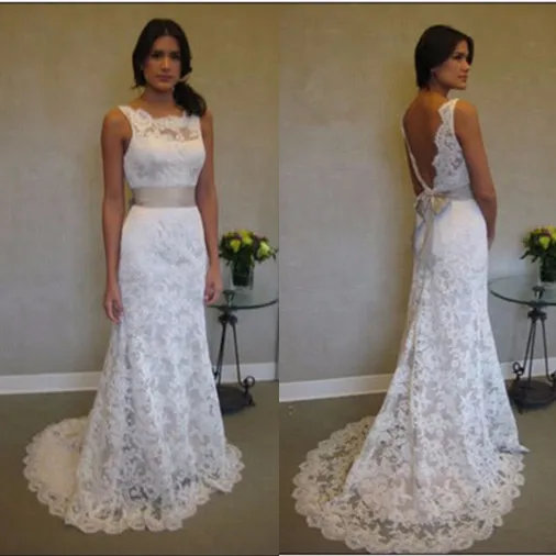 Vestido де noiva 2017 Новое Прибытие Бесплатная Доставка Кружева Съемный Ремень Спинки