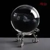 clear 6/8CM лазерной гравировкой на солнечных батареях Системы мяч 3D Миниатюрная модель планет Сфера Стекло Глобус орнамент Декор для дома подарок для астрофиле - Цвет: clear