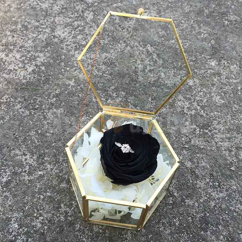 Футляр для кольца с геометрическим рисунком Свадебный декор винтажный