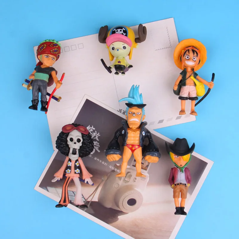 

Stereoscopic One Piece series fridge magnet stickers 6 pieces /set 3D fridge magnet stickers Message post Whiteboard sticker
