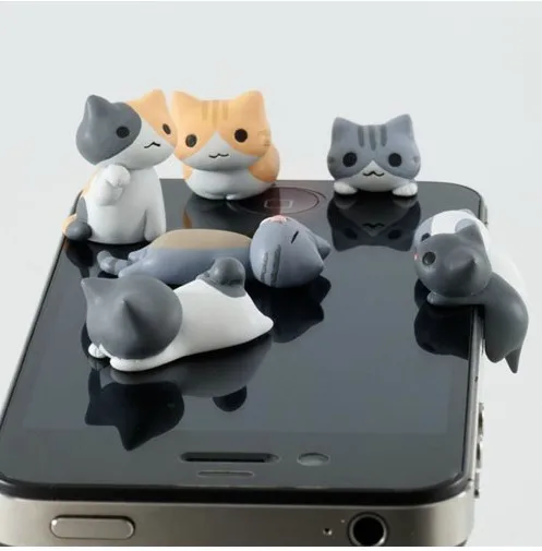 3 5 мм Kawaii Catton Cat защита от пыли разъем для сотового телефона милый аниме наушники |