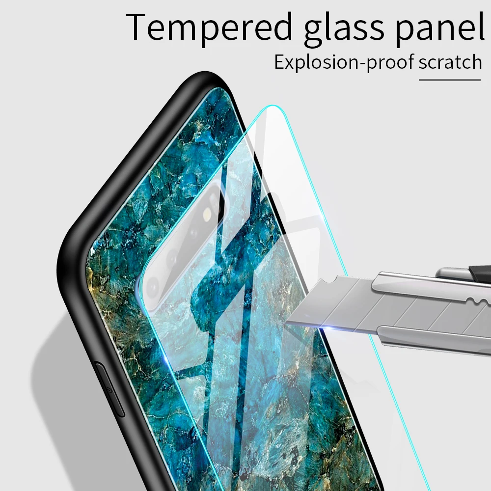 Чехол для телефона с мраморным стеклом звездное небо Samsung Galaxy S10E S10 S9 Plus Lite Note 9 10 Pro