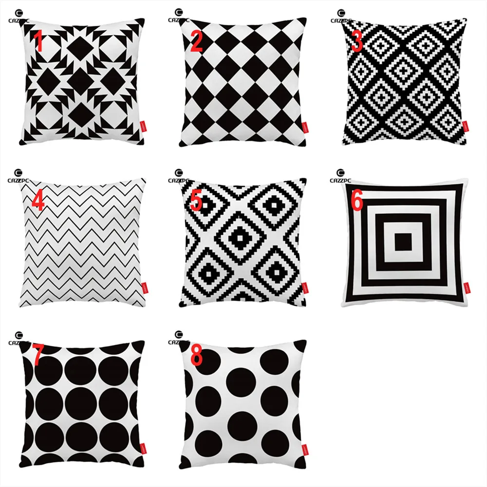 Черно-белый абстрактный геометрический шикарный узор в горошек шеврон принт на