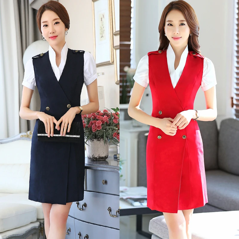 Униформа стюардессы платья без рукавов на осень и зиму новый воздушно косметички