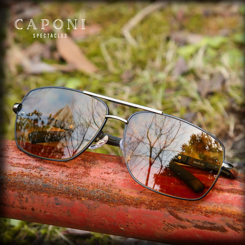 

Солнцезащитные очки CAPONI BSYS8724 мужские, поляризационные, с фотохромными линзами, в металлической оправе, с защитой от ультрафиолета, желтые, д...