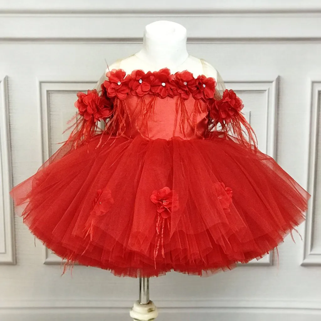 MUQGEW Toddler girls summer dress kids Baby Girls Flower Tulle Party Princess Pageant Wedding Tutu Dress roupa menina #y5 | Детская