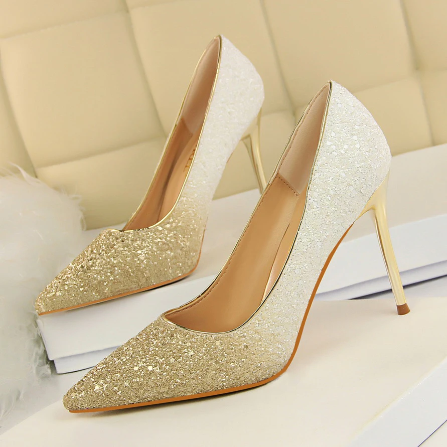Женские туфли лодочки на шпильке 9 5 см с острым носком|glitter wedding shoes|wedding shoesvalentine shoes