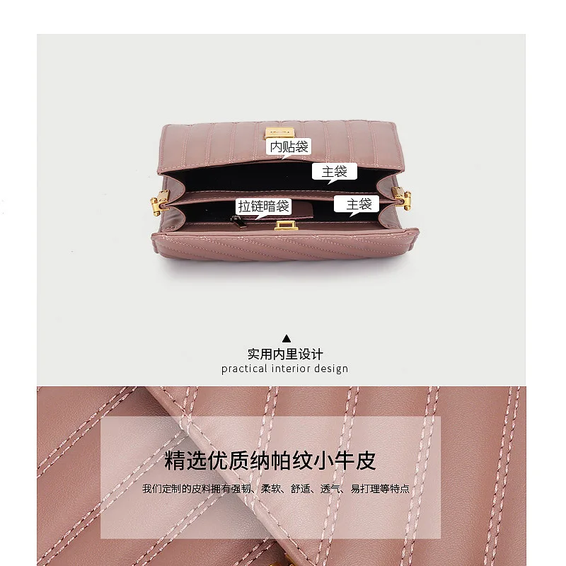 

100% Genuine Leather Crossbody Bag Female Casual Rectangle Shape Portable Single-shoulder Bag Phone Coin Bag new trend Handbag