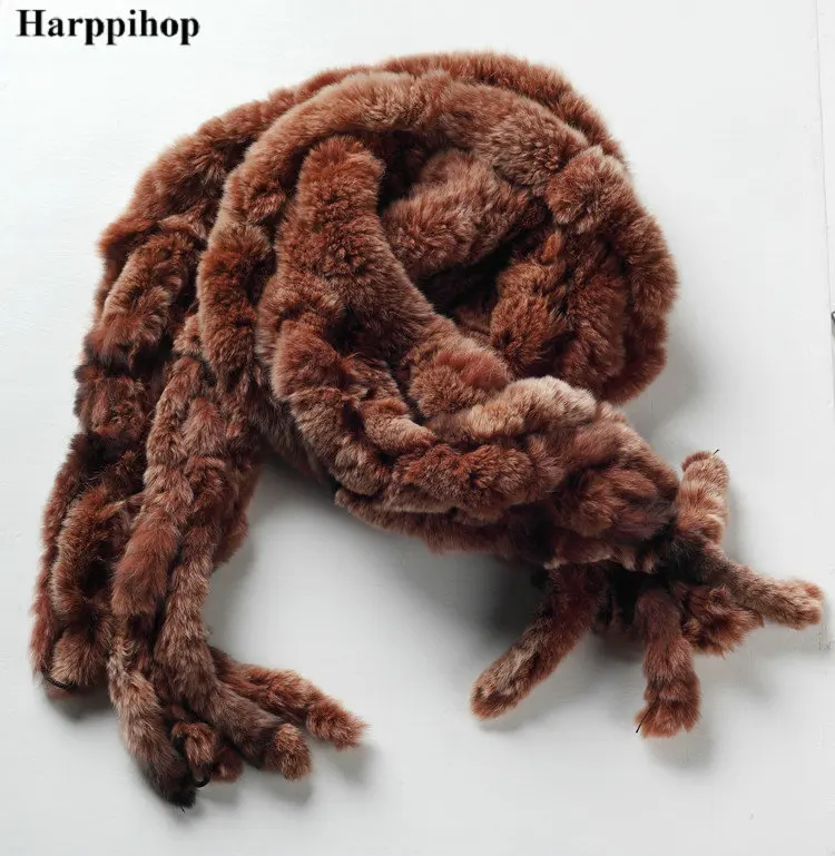 HARPPIHOP меховой женский натуральный настоящий мех кролика, шаль, цветной меховой шарф, опт, кисточка, прекрасный шарф, весна-зима, меховой палантин