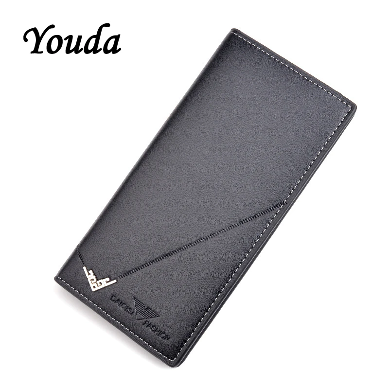 Youda новый модный мужской длинный кошелек три раза вместительный бумажник Pu