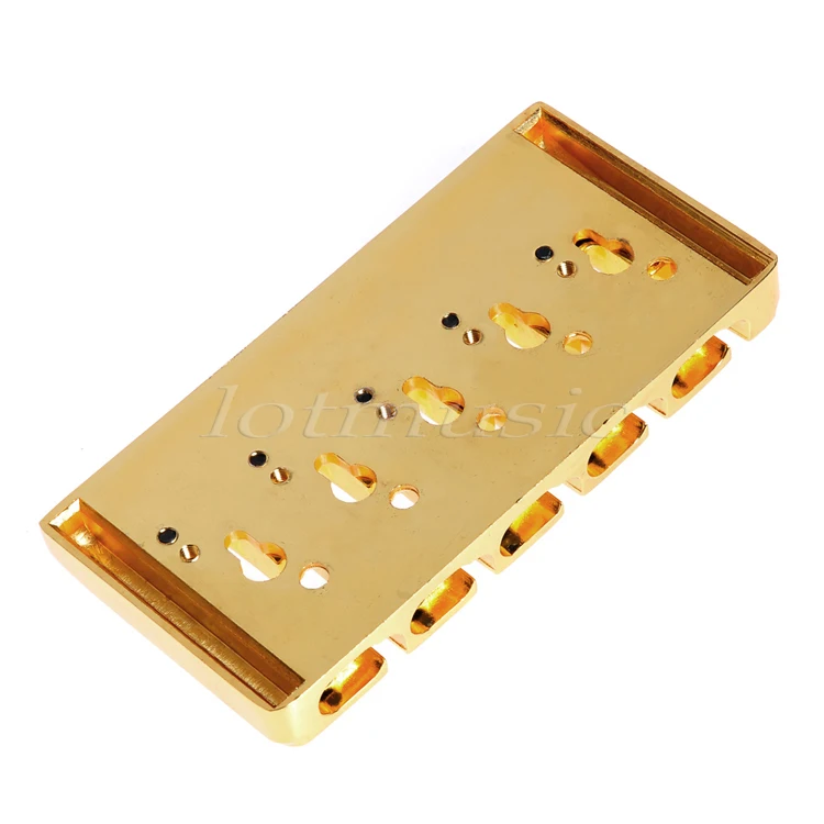 4Pcs 5 String Bridge Square Saddle Gold Plated 19mm Space With Srews Allen Wrench For Bass Guitar Replacement | Спорт и развлечения