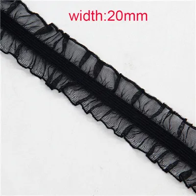 black20mm muer2 Черная сетка, кружевная отделка, резинки для шитья одежды, эластичная лента, стрейч-лента, лента для волос, сделай сам, бюстгальтер, штаны, талия, 2 м - Цвет: black20mm muer2