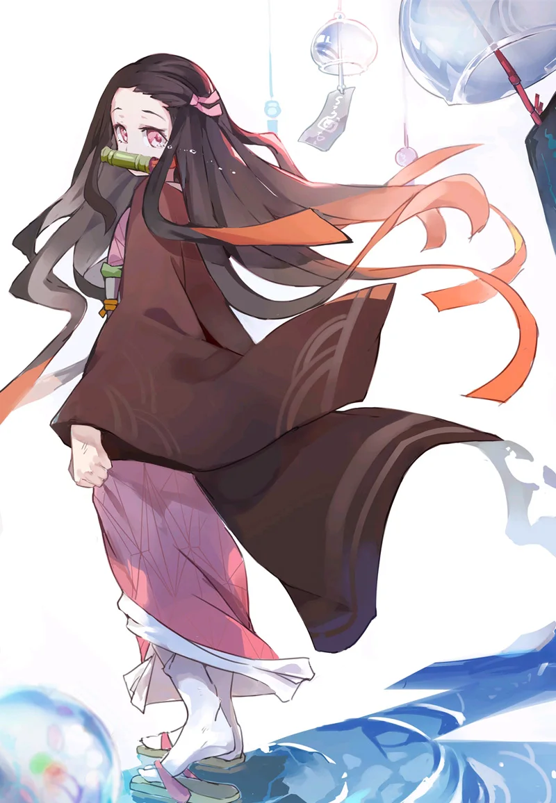 Аниме Demon Slayer: Kimetsu no Yaiba Косплей Костюм Kamado Tanjirou Nezuko накидка-кимоно розовый кимоно Униформа Хэллоуин партия комплект