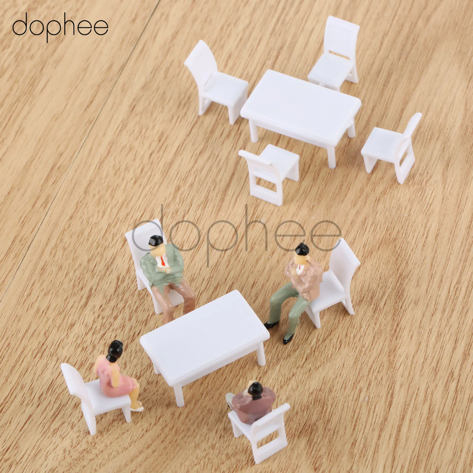 Dophee 10 комплектов 1:50 квадратный обеденный стол миниатюрный кукольный домик