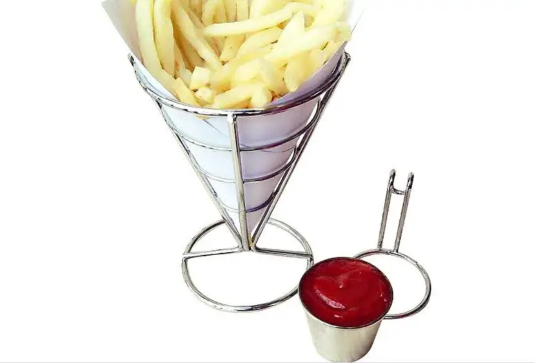 1 шт. покрытие одиночный и двойной головкой картофеля фри подставка стол конус