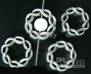 300 шт. встроенная круглая рамка с бусинами A294|bead frames|circle beadstibetan silver |