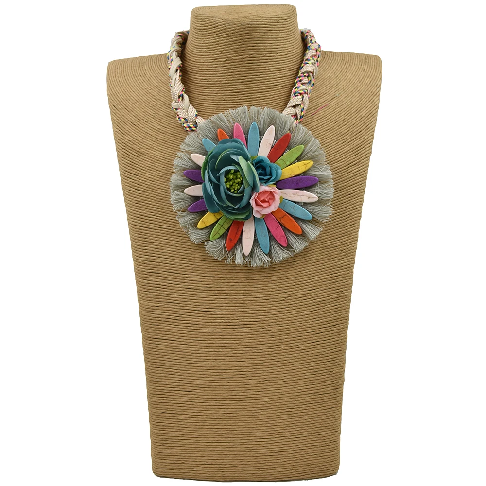 Новые Подвески в виде роз колье стиле ретро красочные каменные подвески бохо шик