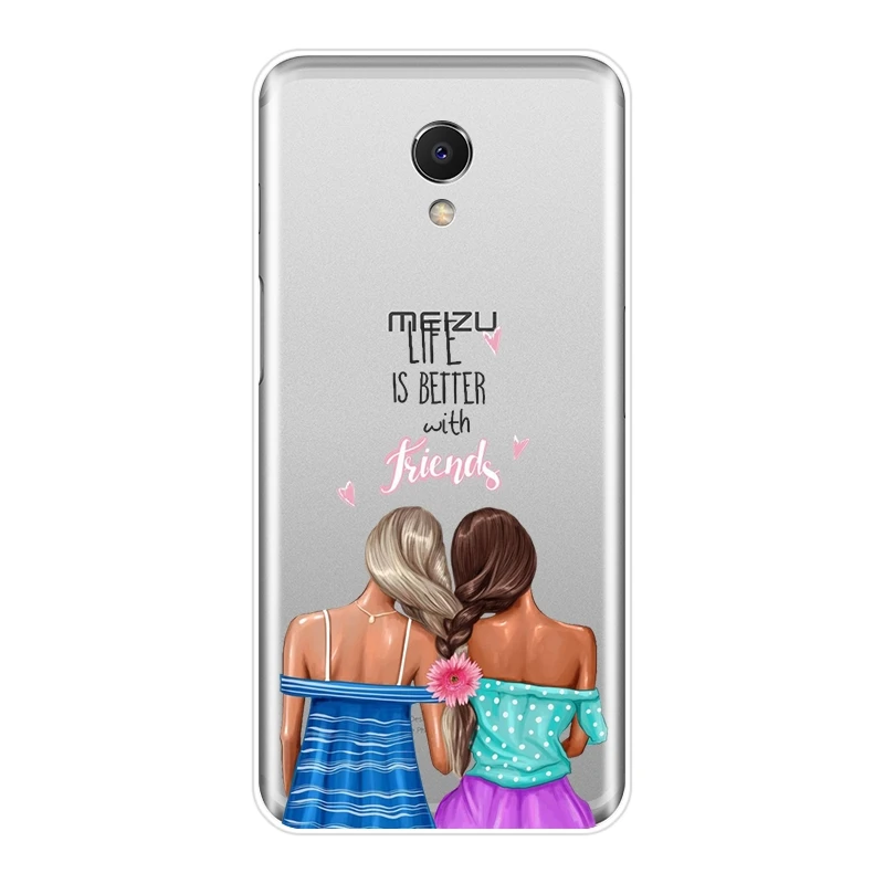 Чехол для телефона Meizu M2 M3 M5 M6 Note силиконовая Эстетическая Черная мягкая задняя