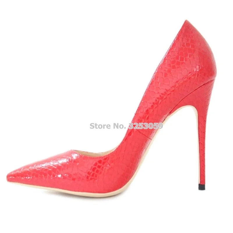 ALMUDENA/женские свадебные туфли с острым носком под змеиную кожу на высоком каблуке
