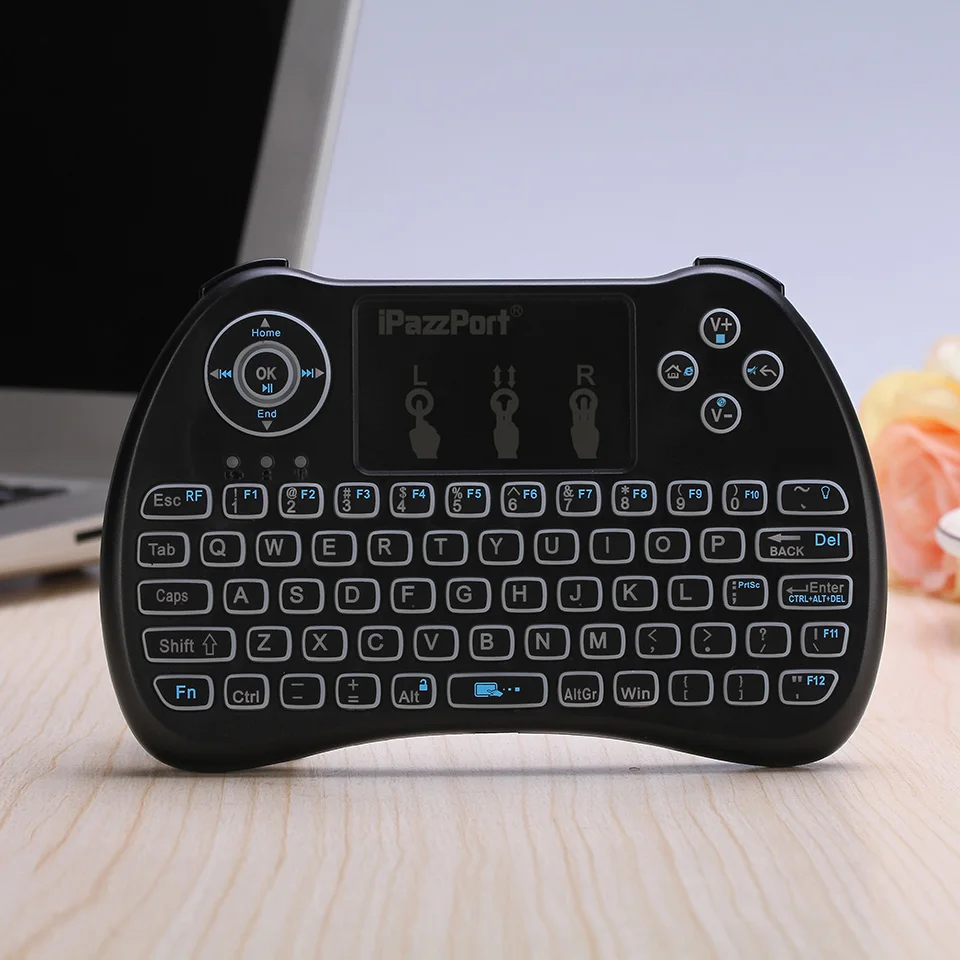 IPazzPort 21Q RGB подсветкой Русский мини клавиатура 2 4 ГГц Беспроводной Air Мышь с