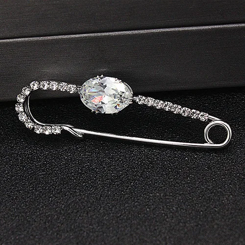 Ajojewel модные головные уборы аксессуары циркон квадратный воротник брошь блестящие ювелирные изделия костюм свитер для женщин доступ - Окраска металла: Oval