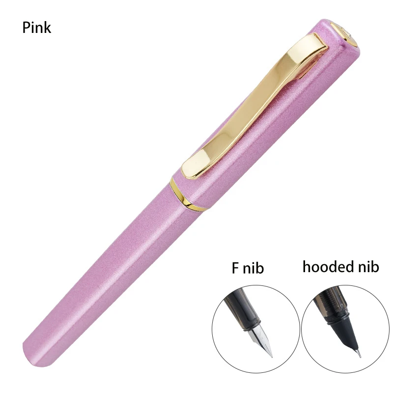 pink Хорошая авторучка Студенческая коррекция осанки чернильные ручки для практики рукописного ввода с капюшоном Перо 0,38 мм F Перо 0,5 мм на выбор - Цвет: pink