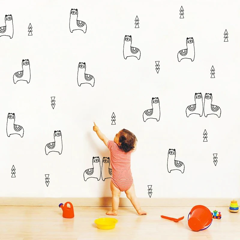 Милые животные Альпака оформление лама треугольники Сделай Сам мультфильм