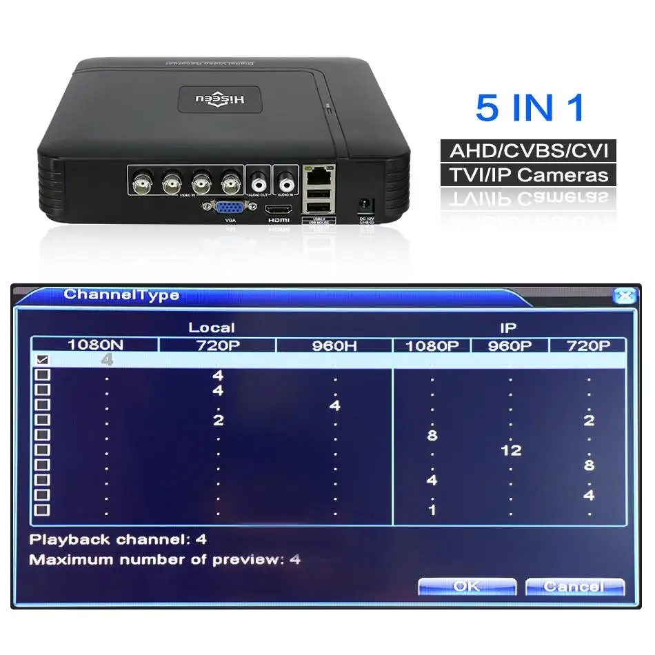 Hiseeu 4CH CCTV система 1080P HDMI AHD CCTV DVR 4 шт 1080P 2,0 МП опция уличная инфракрасная камера видеонаблюдения AHD Камера видеонаблюдения комплект