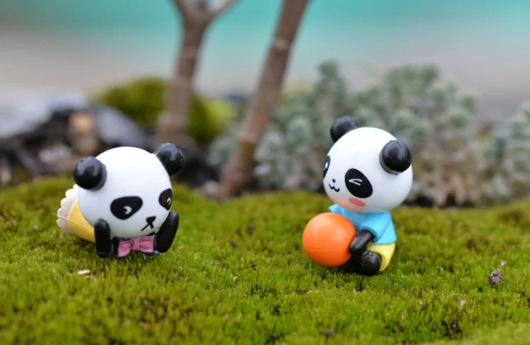Dreamme 4 styles Naughty Panda 3.7cm PVC Cute Miniature Figurine Anime Action Figure Toys for Home Garden Decor DIY Accessories | Игрушки и