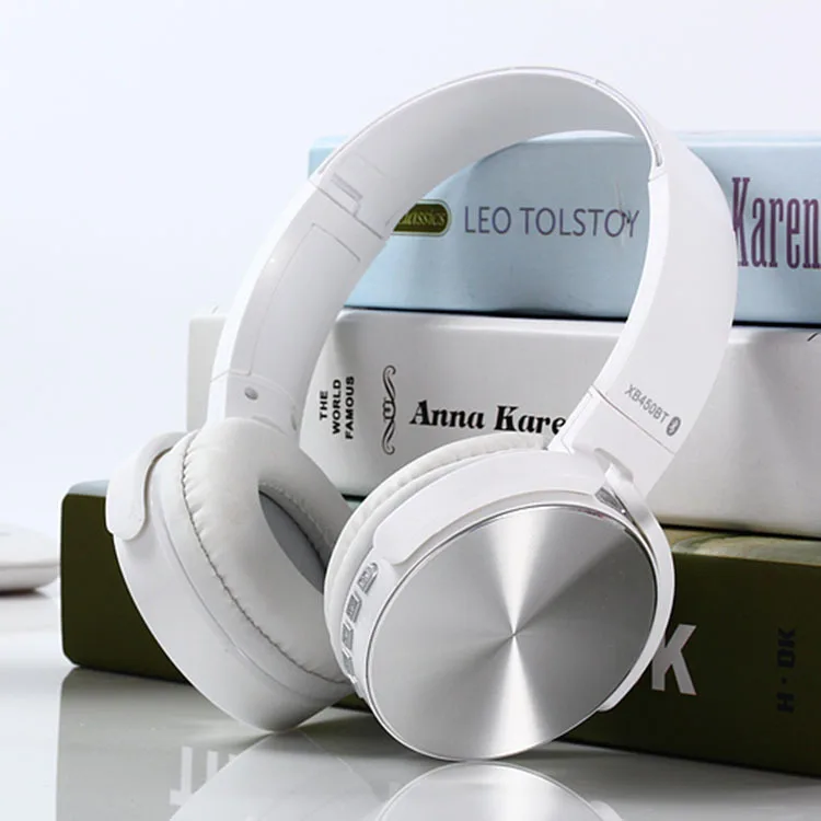 Беспроводные наушники с глубоким басом, Bluetooth, микрофон, электронная гарнитура для sony, xiaomi, телефон, наушники, поворотные наушники, чашки для спорта - Цвет: White